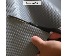 Hersvin Schubladenmatte 45x500CM, Eva rutschfeste Matte, Wasserfest Nicht Klebende Antirutschmatte für Regale Schränke Schubladen Kühlschranke Hause Büro (Grau/Punkt,45x500cm)