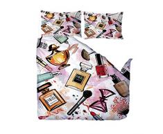 Alletemo Bettwäsche Set - 1 x Bettbezug 155 x 220cm cm, 2 x Kopfkissenbezug 80 x 80 cm - Weiches Polyestergewebe - Pflegeleicht - Atmungsaktiv - Mikrofaser Warm und Weiche - Parfüm 256