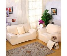 Sofa Überwürfe Sofabezug stretch elastische Sofahusse Sofa Abdeckung in verschiedene Größe und Farbe (3 Sitzer für Sofalänge 185-230cm, Hell apricot)
