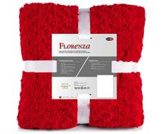 CelinaTex Florenza Kuscheldecke 150 x 200 cm rot Mikrofaser Tagesdecke kuschelig Flauschige Plüschdecke Wohndecke