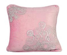 The HomeCentric Rosa Kissenbezüge 50 x 50 cm, Samt Kissenbezug, handgemachte Dekokissenbezug Rosa - Crystal Fun