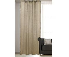 JEMIDI Ösenschal Leinenoptik Leinen Look Gardine Vorhang Store Ösengardine Ösen Gardinen Sand