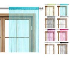 wometo Fadenvorhang Türvorhang 90x245 Stangendurchzug Schlaufe - waschbar (türkis)