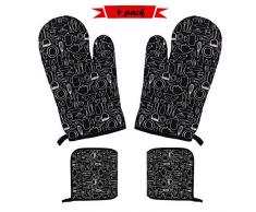 A ray of sunshine Topfhandschuhe Hitzebeständig Antirutsch,Backofenhandschuhe,Kaminhandschuhe Feuerfest,Ofenhandschuhe Backhandschuhe Topfhandschuhe(Schwarz)