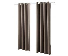 Laneetal Verdunkelungsgardine mit Ösen 2 Stücke Vorhang Blickdicht Verdunklungsvorhang in Taupe 135x225 cm Thermovorhang für Schlafzimmer Gardine Lichtundurchlässig Ösenschal Ösenvorhang
