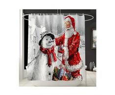 FeiliandaJJ Weihnachten Deko Duschvorhang 180x180cm, Badevorhänge Anti-Schimmel Anti-Bakteriell Wasserdicht Stoff Badewanne Vorhang Shower Curtain mit 12 Duschvorhangringen für Badezimmer (Mehrfarbig)