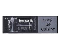Küchenläufer / Küchenmatte / Dekoläufer für Küche und Bar / Teppich / Läüfer / Läufer / waschbare Küchenläufer / Küchendeko Modell ,,COOK & WASH Chef de Cuisine - Buon Appetito - Bon Appetit - Enjou jour meal - Guten