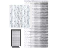 defacto®Türvorhang Fadenvorhang 90x200 cm CHRISTALL PVC Vorhange PVC Streifen Glitzer Glanz 100% Made in Italia