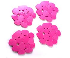 Antirutsch Pads Matte Wanneneinlage Duscheinlage Sicherheitseinlage 4 Stück (Pink)