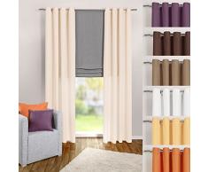 heimtexland ® Ösenschal Vorhang in creme uni blickdicht aber lichtdurchlässig HxB 245x140 cm - Dekoschal Microfaser mit wunderschön leichtem Fall - Gardine beige Typ117