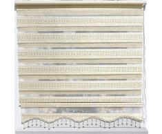 Brillant Gardinen Duorollo Doppelrollos für Fenster Tür Verdunkelungsrollo Versace Gold mit Perlen 70 x 200 cm