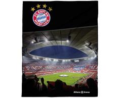 FC Bayern München Große Decke Allianz Arena 150 x 200cm Fußball FCB Deutscher Rekord-Meister Mia san Mia Champions League Bundesliga weiche Kuscheldecke Wohndecke Fleecedecke Pass. zur Bettwäsche