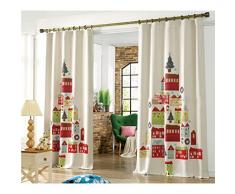 GWELL Kinderzimmer Gardinen Vorhang Weihnachten Ösenschal Dekoschal für Wohnzimmer Schlafzimmer 1er-Pack 240x130cm(HxB) Muster-1