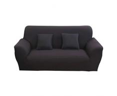 Hotniu 1-Stück Elastisch Sofaüberwurf, Sofaüberzug Polyester, Sofahusse Sofa Abdeckung Stretch, Sofabezug für Sofa, Couch, Sessel zum Schutz, mehrere Farben (2 Sitzer 135-170cm, Schwarz)