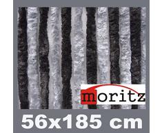Moritz Flauschvorhang aus Chenille 56 x 185 cm dunkelgrau - grau Türvorhang als Fliegenschutz Insektenschutz für Camping Wohnwagen
