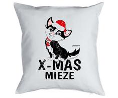 Kissen mit coolem weihnachtsmotiv - X-Mas Mieze - Geschenk - Zierkissen für Couch und Bett