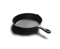 Lily Gusseisenpfanne Kleine Bratpfanne 14Cm16cm20cm Pfanne Mini Unbeschichtetem Antihaft-Pfanne Mit Holzmatte Für Das Kochen Saut Gemüse, Steaks,A14cm