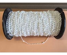 cg-sonnenschutz 50 Stück Clips mit Kette / Abstandskette / Verbindungskette für 127 mm Vertikaljalousie - Lamellen Vorhang Vorhang-Lamellen weiß aus Kunststoff