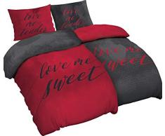 Niceprice Partner Bettwäsche in 10 schönen Designs Microfaser 135x200, 155x220, My Love is Yours 2X 135x200 cm 2X 80x80 cm