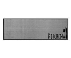 Zala Living Waschbarer Küchenläufer Kitchen Cutlery Grau, 50x150 cm