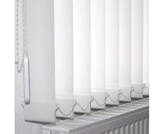 HB-Sonnenschutz Lamellenvorhang, Lamellen, Vertikallamellen, Vertikaljalousie, Komplettset, 127 mm, weiß, Weiss, Schnur/Kette, jedes Maß ist möglich (Breite: 100-150 cm x Höhe: 100-150 cm, weiß)