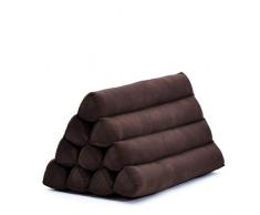 Leewadee Dreieckskissen Lesekissen Rückenstütze Fernsehkissen Ökologisches Naturprodukt, 50x33x33 cm, Kapok, braun