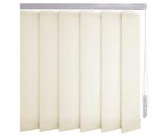 Sonnenschutz-HH® - Lamellenvorhang creme Leinenoptik mit Streifen lichtdurchlässig - Breite 250 cm x 160 cm Höhe - Lamellenbreite 127mm Vertikaljalousie Vertikalanlage Schiebevorhang