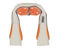 Nackenmassagegerät Shiatsu Massagegerät mit Wärmefunktion Massagekissen für Nacken Rücken Schulter, 3D-Rotation Massage mit 3 Kneten Verstellbare Intensität, Lang-Gürtel für Büro Auto Zuhause