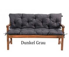 MH Gartenbankauflage Bankauflage Bankkissen Sitzkissen 150 x 60 x 50 cm Polsterauflage Sitzpolster (dunkelgrau)