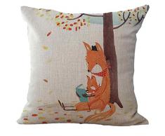 FeiliandaJJ Pillowcase, Kissenbezug kissenhülle Kopfkissenbezug Weihnachten Dekoration Cute Fuchs Leinen Super weich Sofakissen für Wohnzimmer Sofa Bed Home,45x45cm (C)