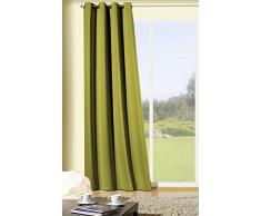 Gardine BLICKDICHT mit ÖSEN Verdunkelungsgardine, Thermogardine(Kälteschutz, Wärmeschutz), Verdunkelungsvorhang, HxB 245x135 cm TOP QUALITÄT -Einführungsaktion- (grün)