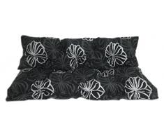 Hollywoodschaukel Comfort Schaukelauflage Kissen 3 Sitzer schwarz Silber Blüten