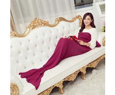 SONNIGPLUS Gestrickte Decke, Decke für Erwachsene, Wohndecken, Kaschmirdecke, Couchdecke, Warme Decke, Sofa/Büro/Reise,Pink-B-180x90CM