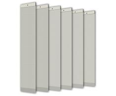Unbekannt Einzellamellen LINE für Lamellenvorhang, Breite 89 mm, Länge 250 cm, lichtdurchlässig/Blickdicht, beige, 6er Pack