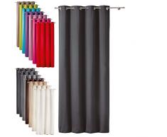 Ösenvorhang Rideau - 140x260cm - in Schwarz - blickdicht - mit 8 Metalösen - in vielen frischen und modernen Farben