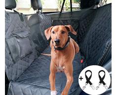 Cadosoigh Hundedecke für Auto Rückbank 146x136cm Kofferraumdecke für Hunde Hand Autoschondecke mit Sicherheitsgurt, Rücksitzbezüge für Hunde mit Sichtfenster Aufbewahrungsbeutel