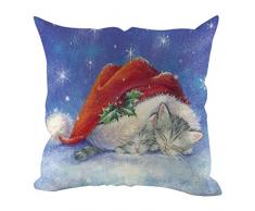 Allegorly Kissenbezug Leinen Dekokissen Fall Weihnachten Serie Zierkissen Rot Zierkissenbezüge Bettwaren Kissenhüllen Für Auto Sofa Zuhause Dekorativ