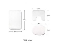 3-teiliges Badezimmer-Set mit rutschfestem Badvorleger, WC-Deckelbezug und Badvorleger mit Regenbogen-Einhorn-Motiv