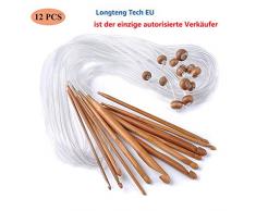 12 Stück Tunesische Bambus Afghanische Häkelnadel verschwelt Bambus Nadel Teppich Extended Crochets Afghan Carbonized Häkelnadeln in Verschiedenen Größen ( 3-10mm) Gesamtlänge von 1,2 m (12 Pieces)