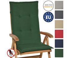 Beautissu Hochlehner Auflage Loft HL 120x50x6cm Sitzkissen Rückenkissen mit Schaumkern-Füllung Dunkel-Grün