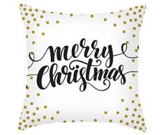 Longra Weihnachten Merry Christmas Dekokissen Kissenbezüge Dekorative, Weihnachten Sofakissenbezug Kissen 18x18 Inch Zierkissenbezüge, Kissenbezug Baumwolle Leinen Dekoration