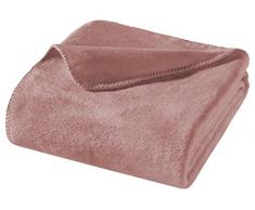WOHNWOHL Kuscheldecke mit 150x200cm weiche Tagesdecke I Sofadecke I Wohndecke I Schlafdecke I Ökotex Zertifizierte Baumwolldecke Farbe: Rosa