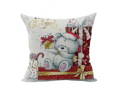 Nunubee Weihnachten Kissenbezug Dekokissen Haus Dekoration weich Quadrat Sofa Kissen Bär 3