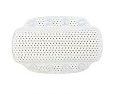 MSV Badewannenkissen mit 8 Saugnäpfen Nackenkissen Nackenpolster aus weichem PVC Schaum Weiß 20 x 31 cm waschbar