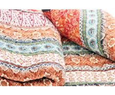 1001 Wohntraum 10265 Red Quilt Y1, Orient Barock, 150 x 200 cm, Vintage Plaid Tagesdecke, Patchwork