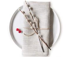 Varvara Home 6-er Pack Leinen Stoffservietten - Servietten - Leinenservietten - 45x45 cm Bauerleinen - Farbe Hell Natur