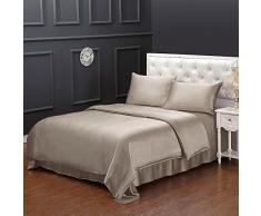 LilySilk Seide Bettbezug 135x200cm Bettbezüge mit Edlem Schlafkomfort in 100% Seide von 19 Momme - Taupe