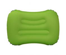VICKSONGS Aufblasbares Kissen Strand, Leichtes Camping Luftkissen Ergonomisches Nackenkissen Aufblasbares Kopfkissen Camping, Auto, Outdoor, Flugzeug, Urlaubsreise Natürliches Grün