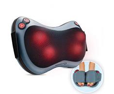 Relaxxnow Massagekissen | Massagegerät mit Wärmefunktion und rotierenden Massageköpfen für Hände Nacken Schulter Rücken | RXM50 Relax Shiatsu Massage Gerät mit Zubehör für Auto Büro Zuhause