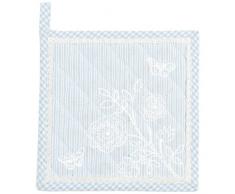 Clayre & Eef SAB45BL Topflappen Stripes and Butterflies, 20x20cm, Blau